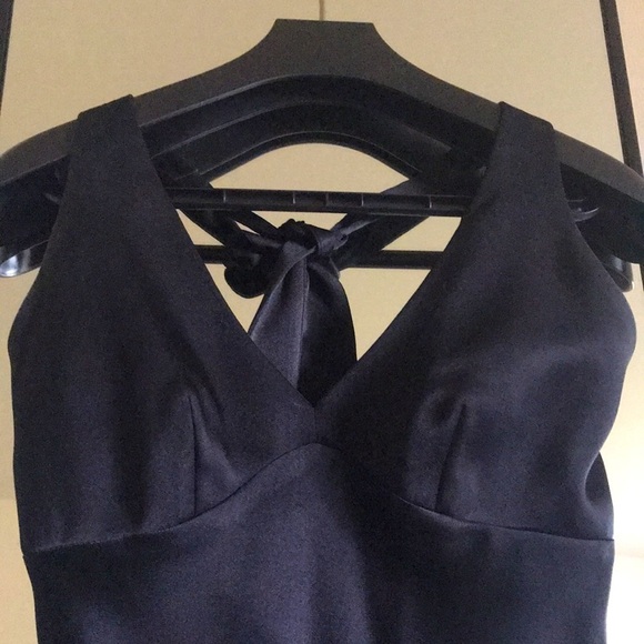 BCBGMaxAzria Black Satin Halter Dress - Picture 3 of 13
